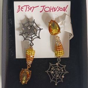Spider and candy corn earrings